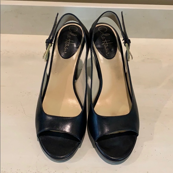 Black Slingback Cole Haan Heels - Picture 2 of 5